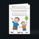 Brothers Birthday Poem Card<br><div class="desc">A sweet poem about brothers for a little brother to give to his big brother on his Birthday. Text continues inside.</div>