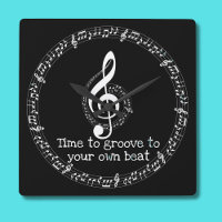 Brother's Christmas Music Note Wall Clock Musician