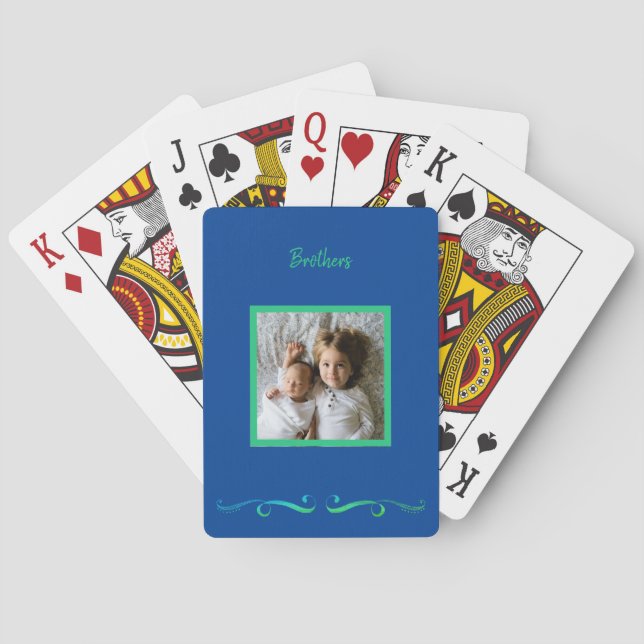 Brothers Custom Framed Photo  Playing Cards (Back)