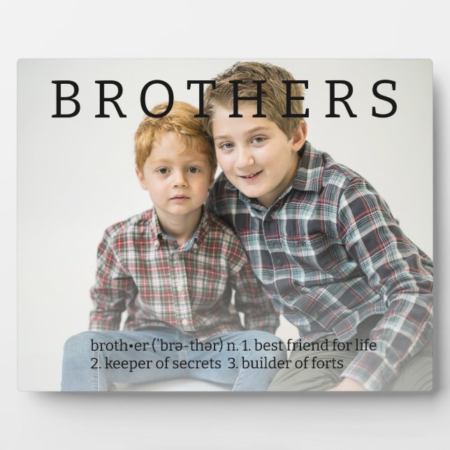 Brothers Dictionary Definition Fun Plaque (Front)