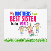 Brothers have Best Sister Postcard