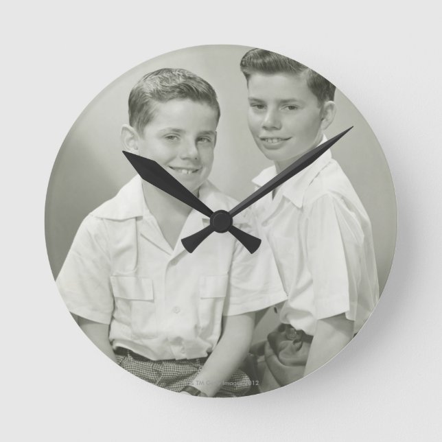 Brothers in Studio Round Clock (Front)