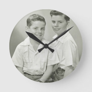 Brothers in Studio Round Clock