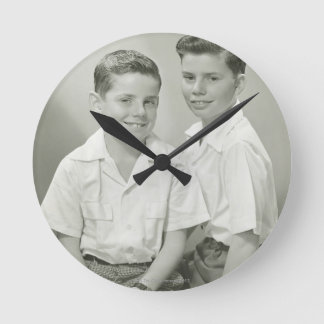 Brothers in Studio Round Clock
