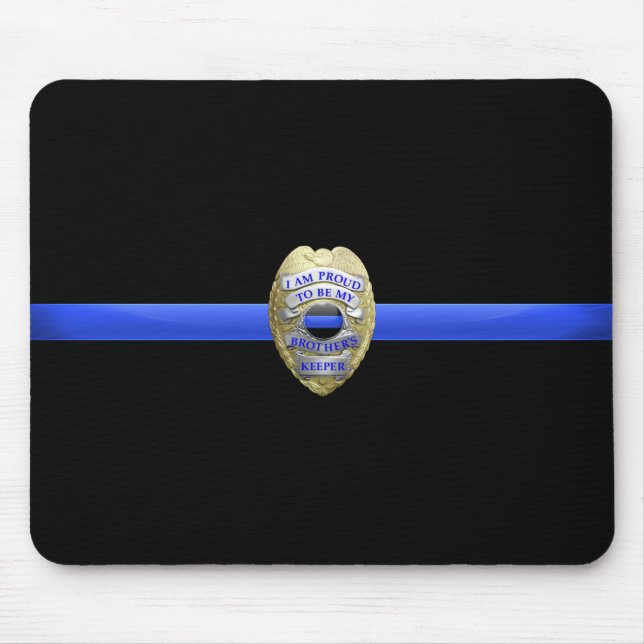 Brothers Keeper Police Badge Mouse Mat (Front)