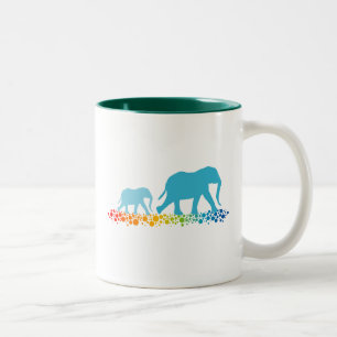 Brothers of Elephant Walking Two-Tone Coffee Mug