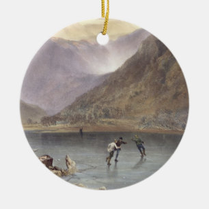 Brothers Water, detail of ice skaters, from 'The E Ceramic Tree Decoration