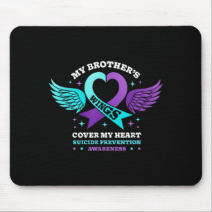 Brothers Wings Cover Heart Suicide Prevention Mouse Mat