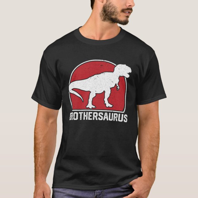 Brothersaurus  Brother Dinosaur Fathers Day For Bo T-Shirt (Front)