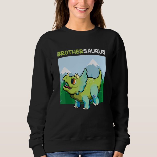 Brothersaurus Dinosaur   Cute Kiddo Triceratops Sweatshirt (Front)