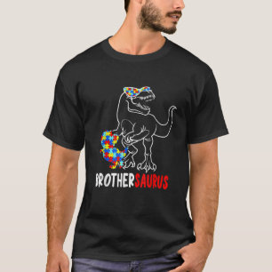 Brothersaurus Dinosaur T Rex Brother Saurus Autism T-Shirt