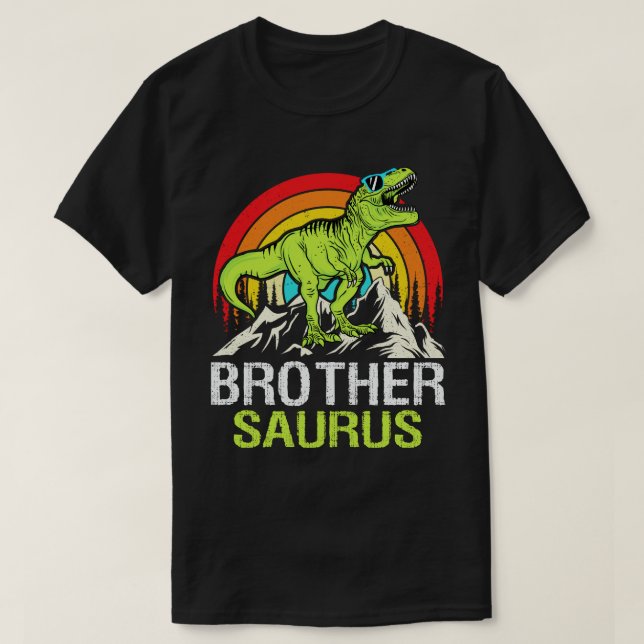 Brothersaurus Dinosaur T Rex Brother Saurus Funny T-Shirt (Design Front)