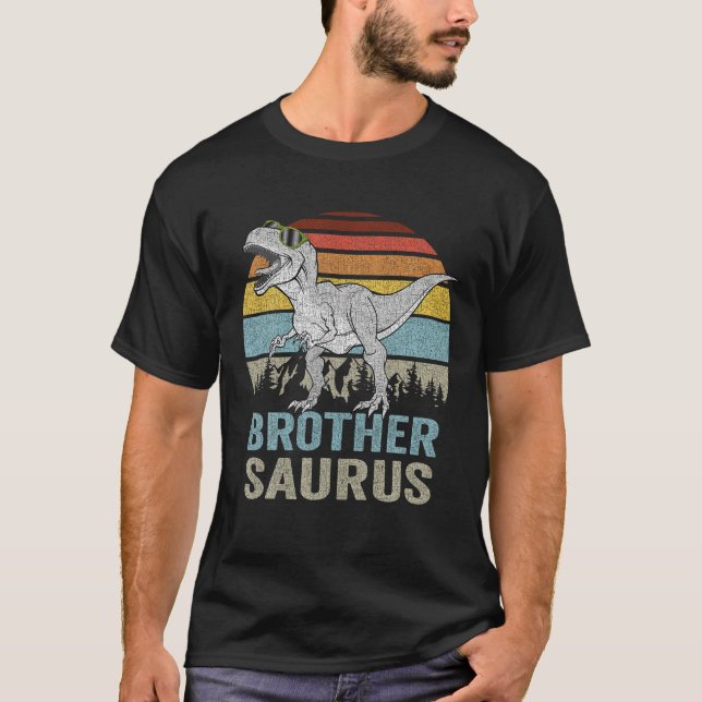 Brothersaurus T Rex Brother Saurus Family Matching T-Shirt (Front)