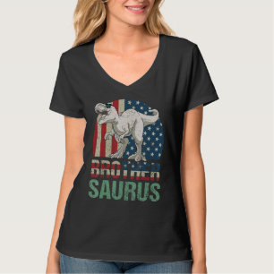 Brothersaurus T Rex Dinosaur Brother 4th Of July T-Shirt
