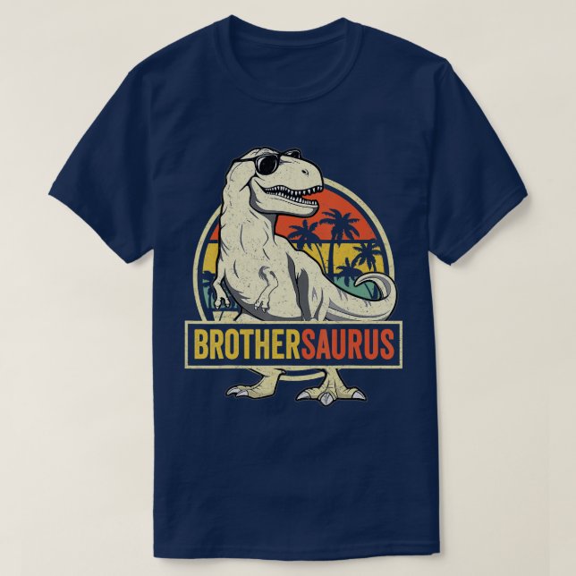 Brothersaurus T rex Dinosaur Brother Saurus Family T-Shirt (Design Front)