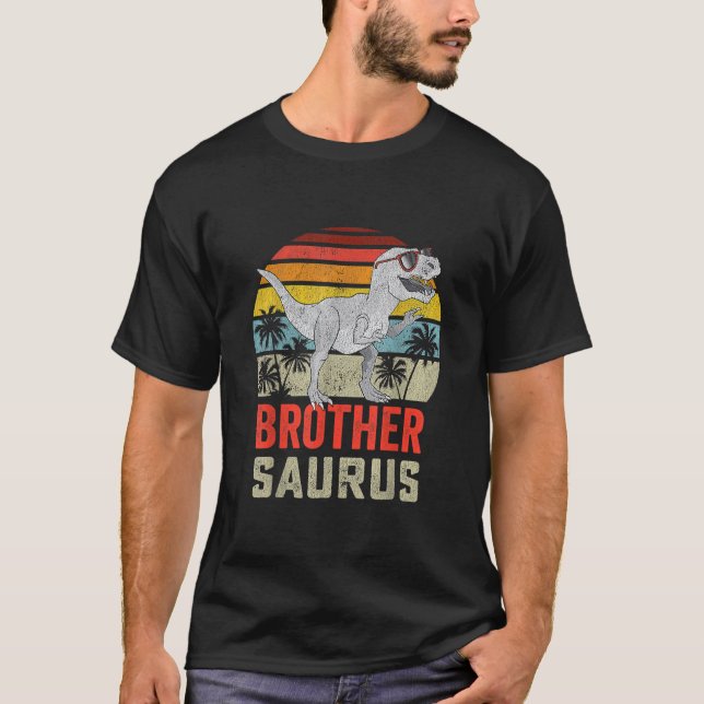Brothersaurus T Rex Dinosaur Brother Saurus Family T-Shirt (Front)