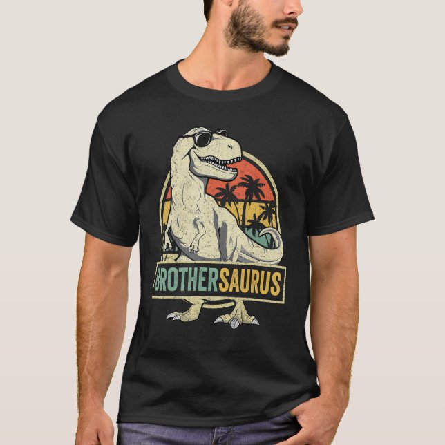 Brothersaurus T Rex Dinosaur Brother Saurus Family T-Shirt (Front)