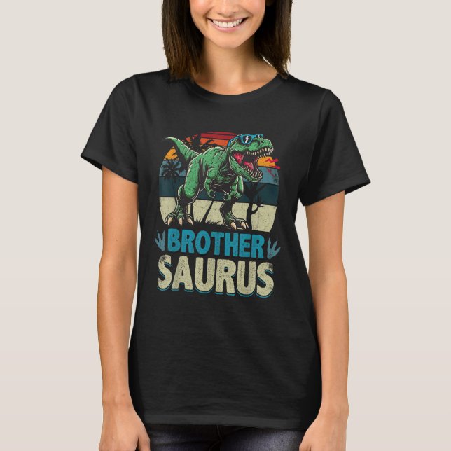 Brothersaurus T Rex Dinosaur Brother Saurus Family T-Shirt (Front)