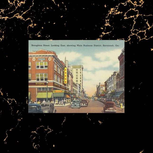 Broughton Street Savannah GA vintage Postcard (Creator Uploaded)