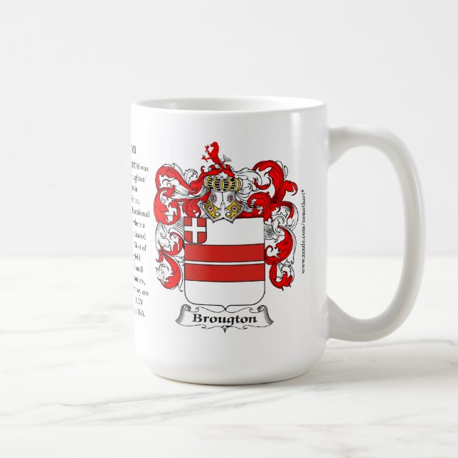 Broughton, the Origin, the Meaning and the Crest Coffee Mug (Right)