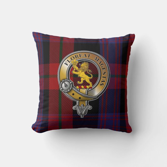 Broun Tartan & Badge Cushion (Front)