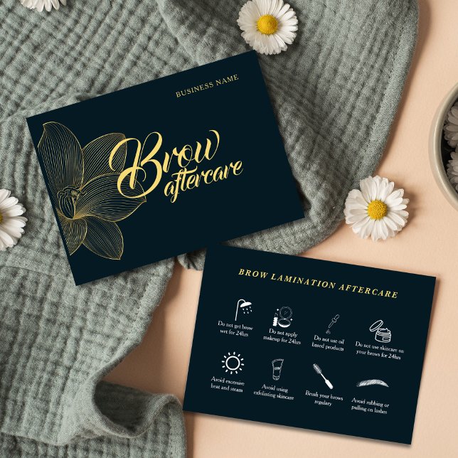 Brow After Care Aesthetician Golden Details Business Card (
Brow After Care Esthetician Golden Details Business Card)