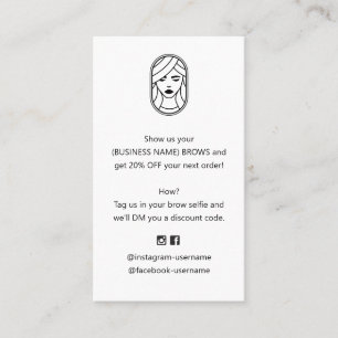 Brow and Lash Extension Discount Coupon Business  Business Card