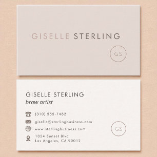 Brow Artist Blush Pink Minimalist Luxury Business Card