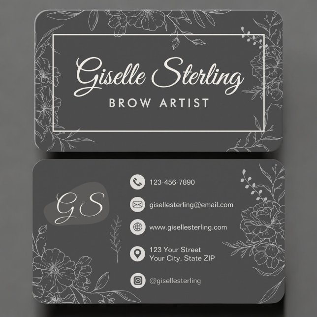 Brow Artist Floral Business Card (Creator Uploaded)
