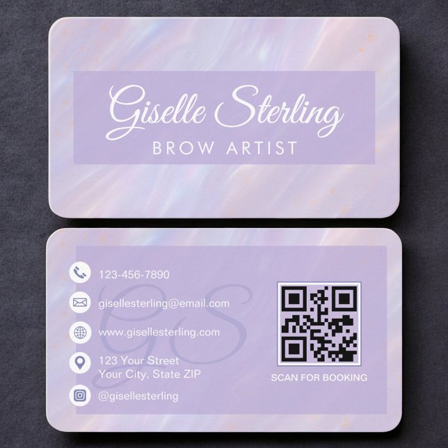 Brow Artist Opal Holographic Business Card (Creator Uploaded)