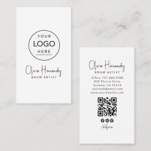 Brow Artist Round Logo QR Code Social Media Business Card