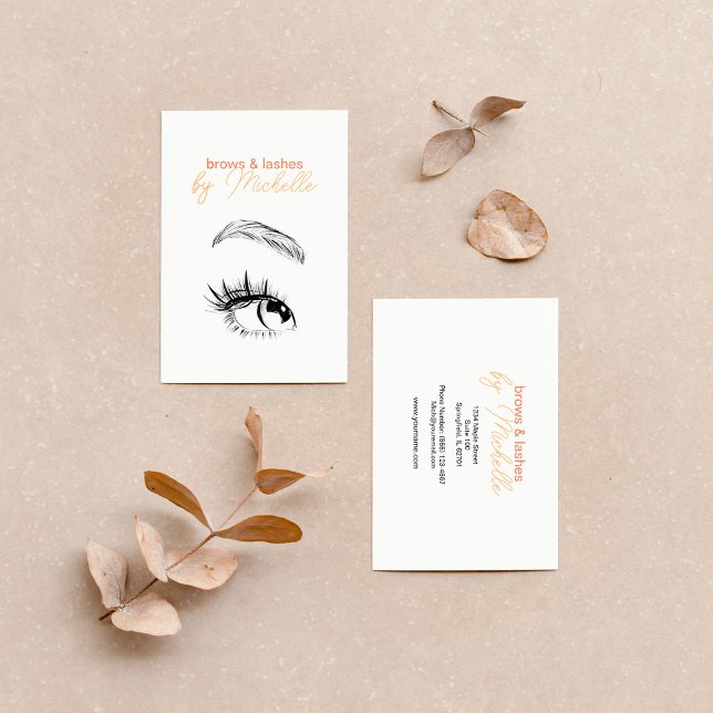 Brow Bar Microblading Lash Extensions Minimalist  Business Card (Creator Uploaded)