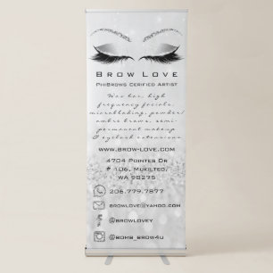 Brow Love Lash Brow Culture Glitter Eyes Grey Retractable Banner