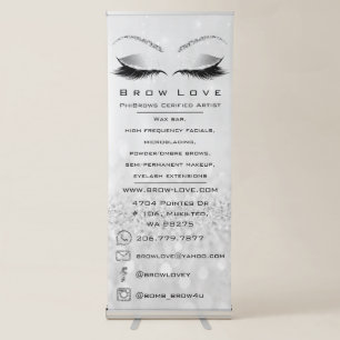 Brow Love Lash Brow Culture Glitter Eyes Grey Retractable Banner