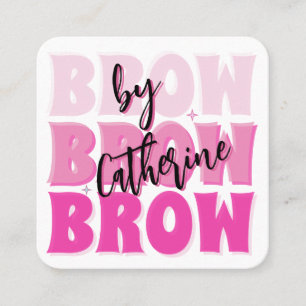 Brow Salon Qr Code Bold Pink Retro Business card