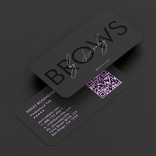 Brow Stylist Brows Studio Black Purple Business Card