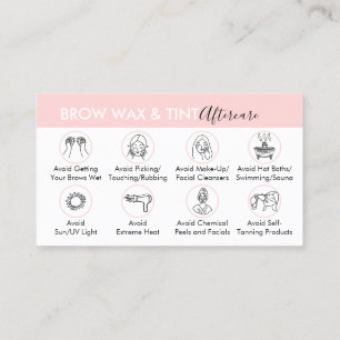 Brow Wax Tint Aftercare Instruction Business Card