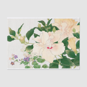 Browallia & Hibiscus Flowers -Japanese woodblock  Tissue Paper