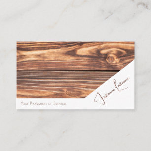Brown 100% natural organic wooden interior design business card