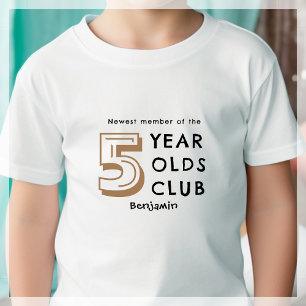 Brown   5th Birthday   Personalized  Toddler T-Shirt