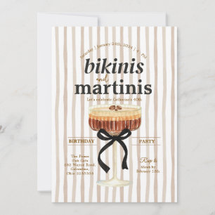 Brown A Tini Bit Older Party Espresso Martini Invitation