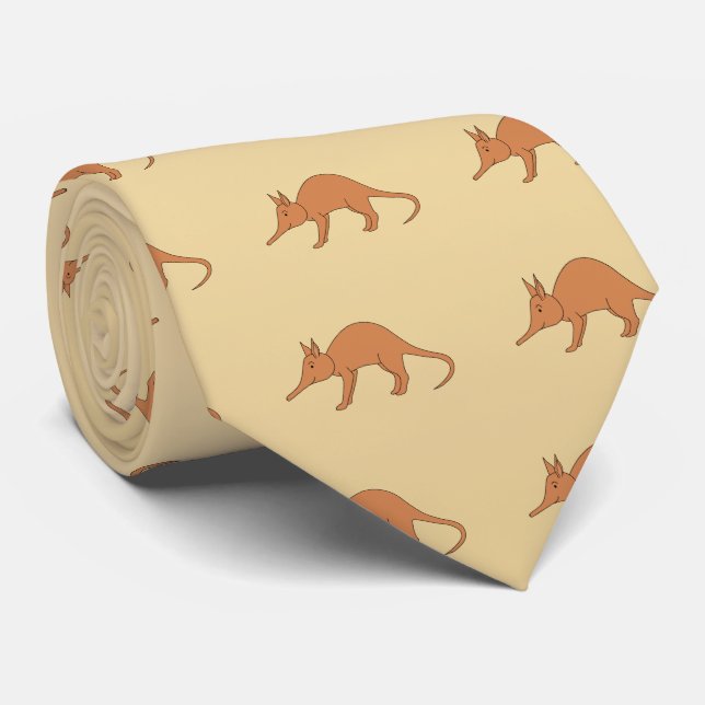 Brown Aardvark Tie (Rolled)
