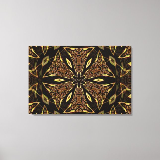 Brown Abstract Art Streched Canvas Print (Front)