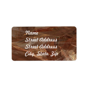 Brown Abstract Fractal Address Sticker