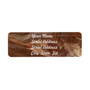 Brown Abstract Fractal Return Address Sticker