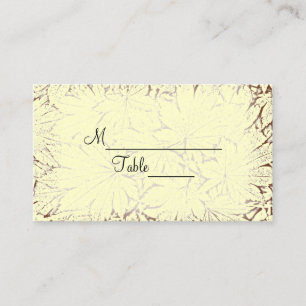 Brown Abstract Leaves Fall Wedding Place Card