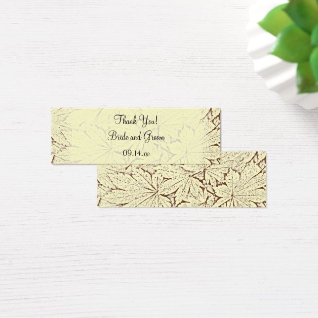 Brown Abstract Maple Leaves Fall Wedding Favour Ta (Desk)