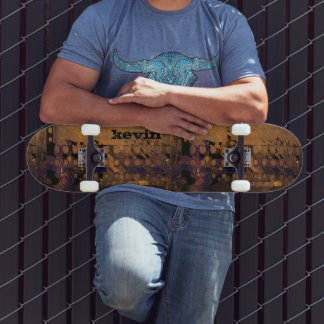 Brown Abstract Urban Decay Personalised Skateboard