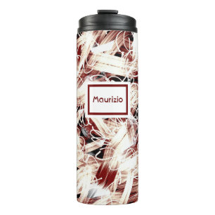 Brown abstracted thermal tumbler