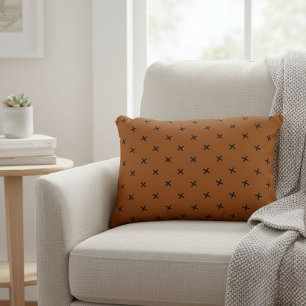 Brown accent pillows / Cushions with black pattern